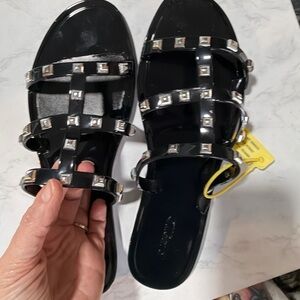 Black Studded Women’s Jelly Slide Sandals ✨NEW✨
